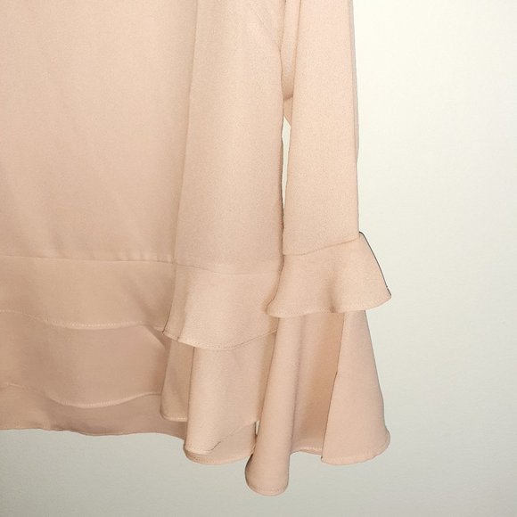 Pink Layered Bell Long Sleeve Blouse  Size Small - Picture 3 of 4
